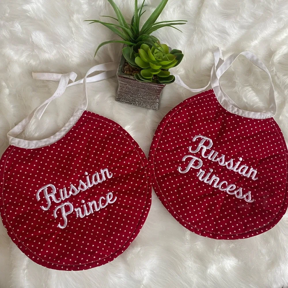 Red and White Polka Dot Baby Bibs Set